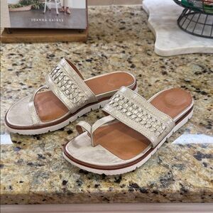 Gentle Souls Gold Woven Sandals